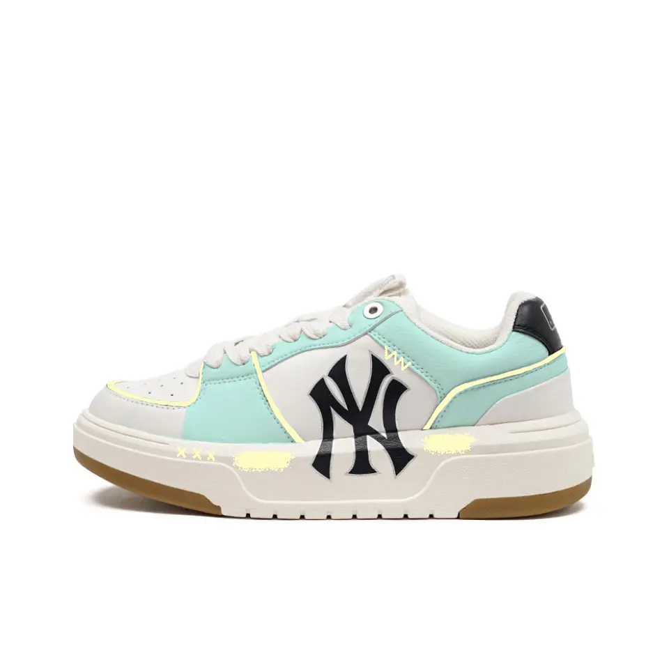 MLB Chunky Liner Blue Silver Grass Low top Skateboard Shoes Unisex Blue White Yellow
