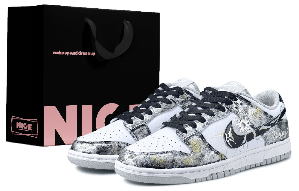 Nike Dunk Abrasion Resistant Low Top Skateboard Shoes Men's Black Gray
