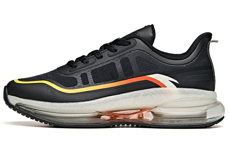 Anta Cushioned Slip-Resistant Abrasion-Resistant Breathable Low-Top Running Shoes Men's Black White