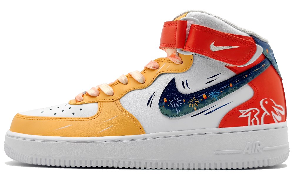 Nike Air Force 1 07 Air Force 1 Mid-Top Skateboard Shoes Men's Red
