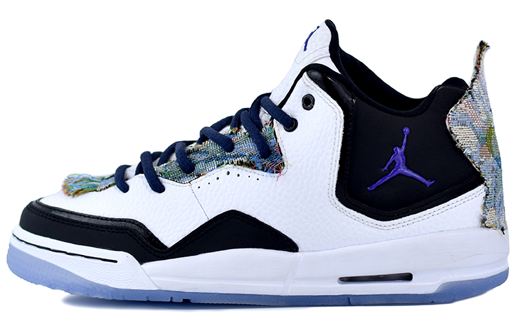 Jordan Courtside 23 Vintage Basketball Shoes Women's Mid Top Black/White/Blue