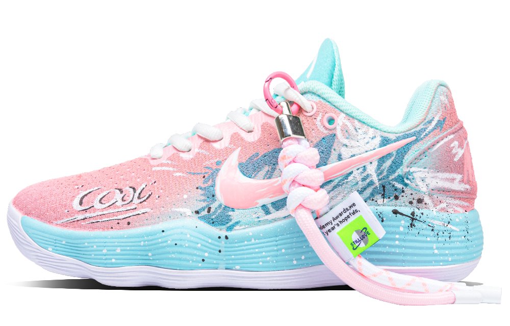 Nike Hyperdunk 2017 Low Cloud Path Cushioned Slip-Resistant Abrasion-Resistant Low-Top Basketball Shoes Men's Pink Blue