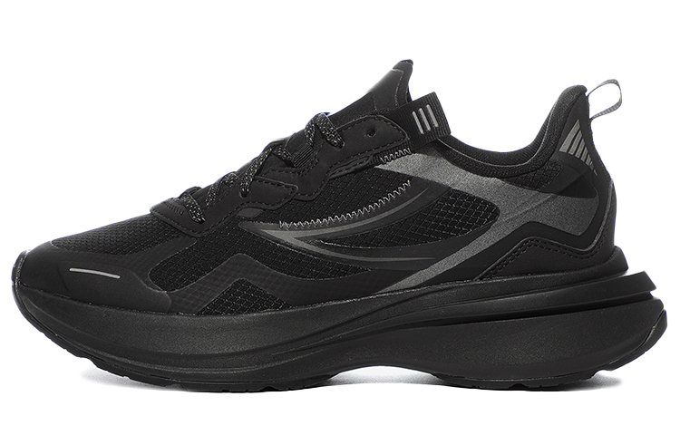 FILA Flagpole Low Top Running Shoes Unisex Black Korean Style