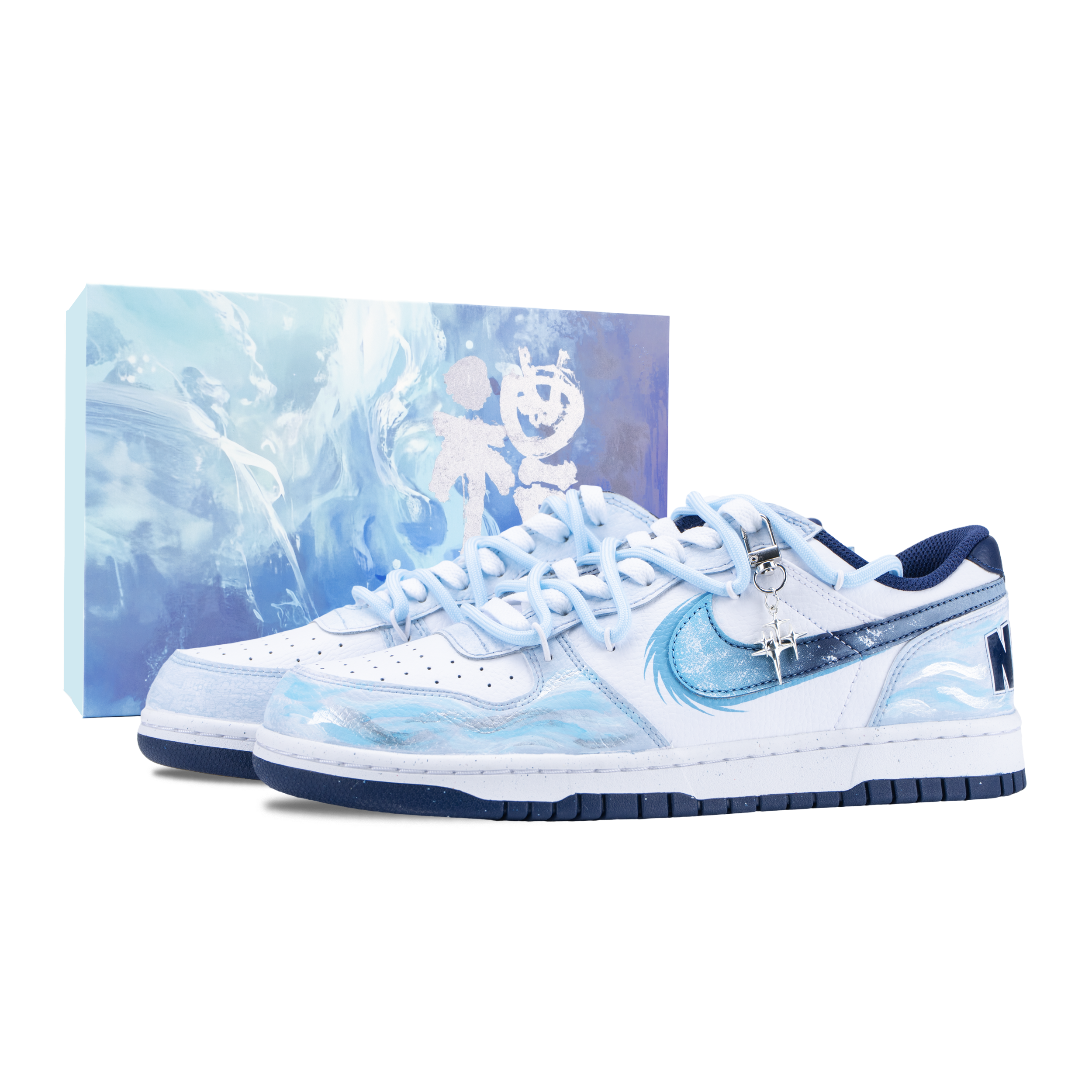 Nike Big Deep Sea Era Cushioning, Wear Resistant Low top Skateboard Shoes Unisex White Blue