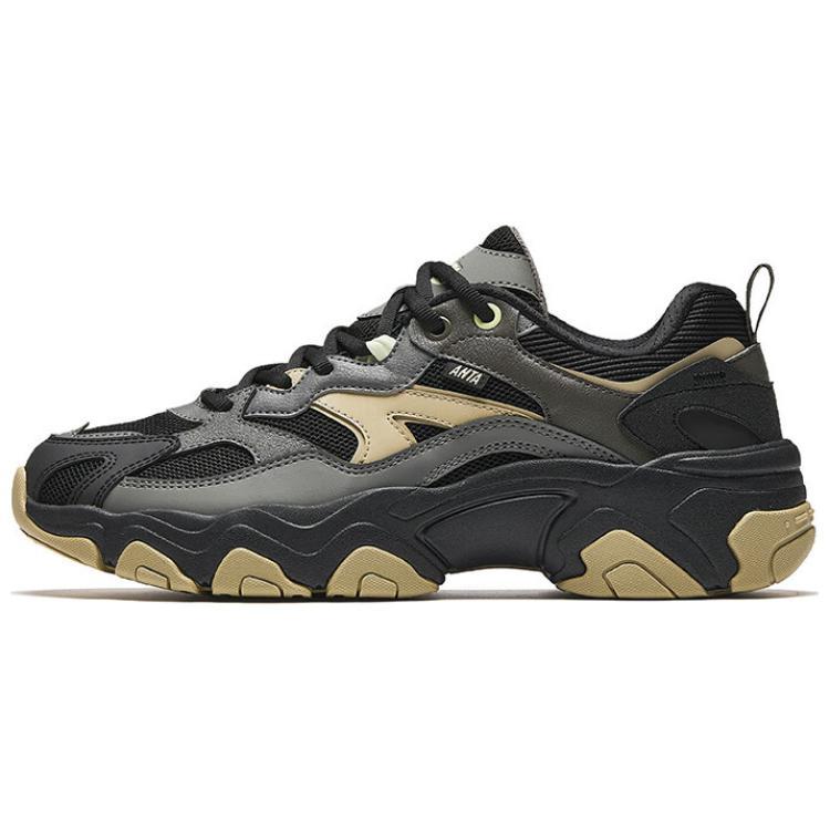 Anta Anti-Slip Wear-Resistant Low-Top Casual Shoes Men's Black Gray Yellow
