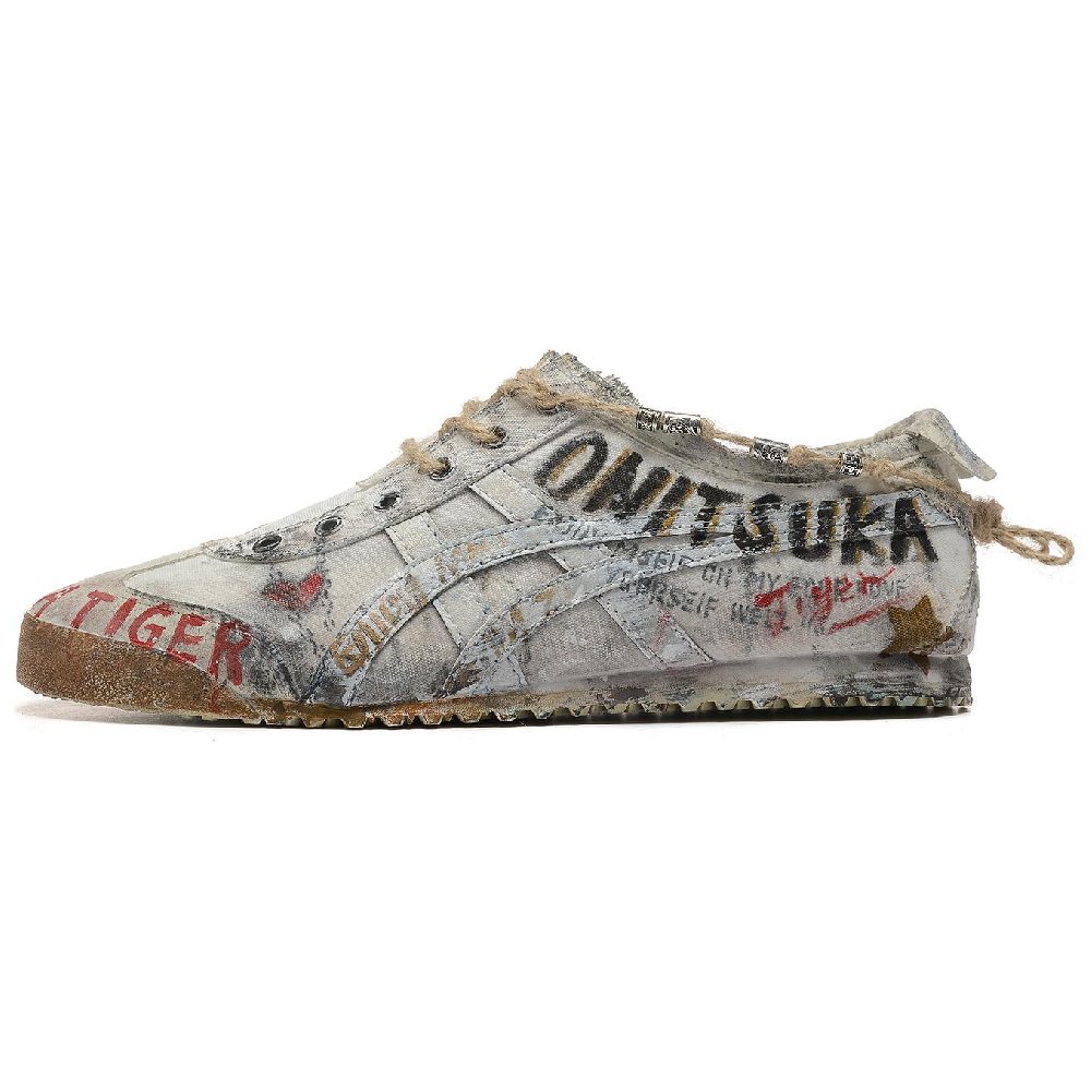 Onitsuka Tiger MEXICO 66 Anti-Slip And Wear-Resistant Lightweight Low-Top Casual Shoes Unisex White Blue