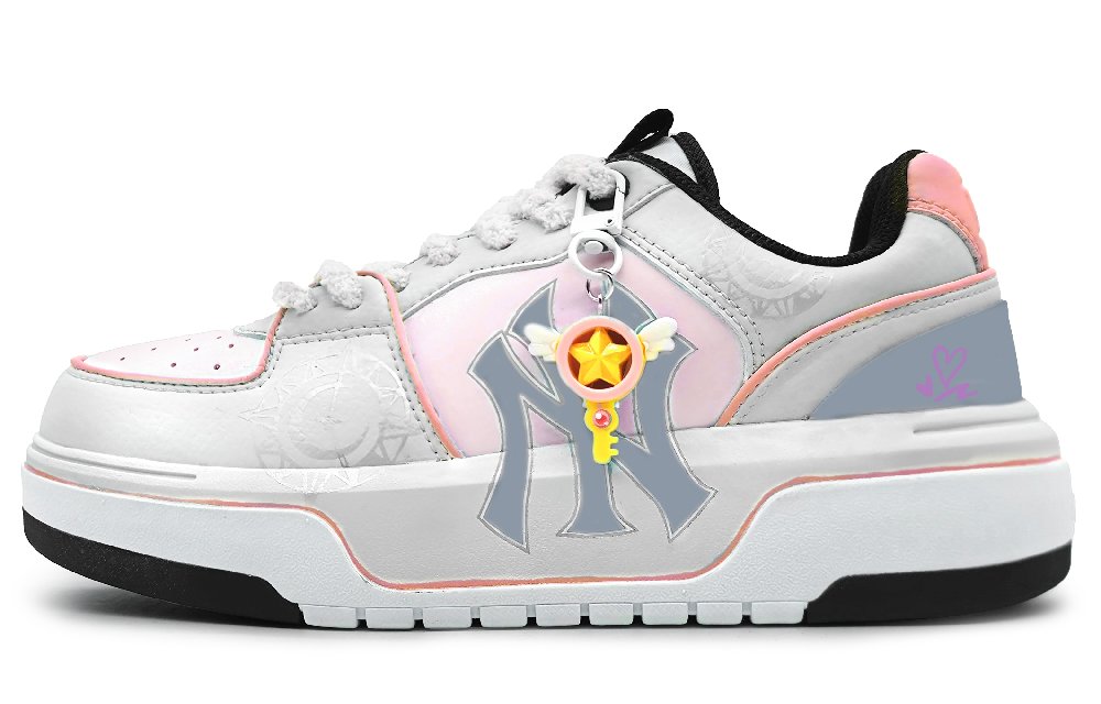 MLB Chunky Liner Low-Top Skateboard Shoes Unisex Gray Pink