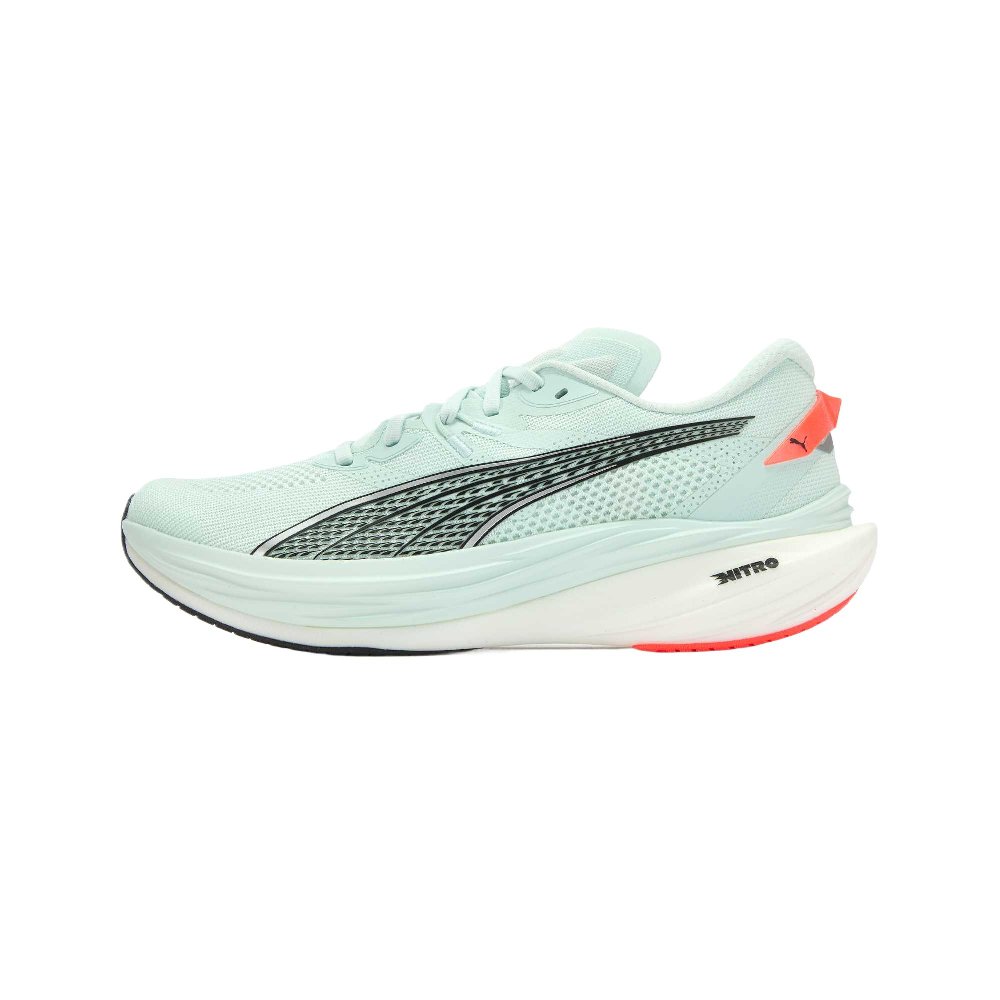 PUMA Deviate NITRO 3 Low Top Running Shoes Men's Ice Blue Bright Red