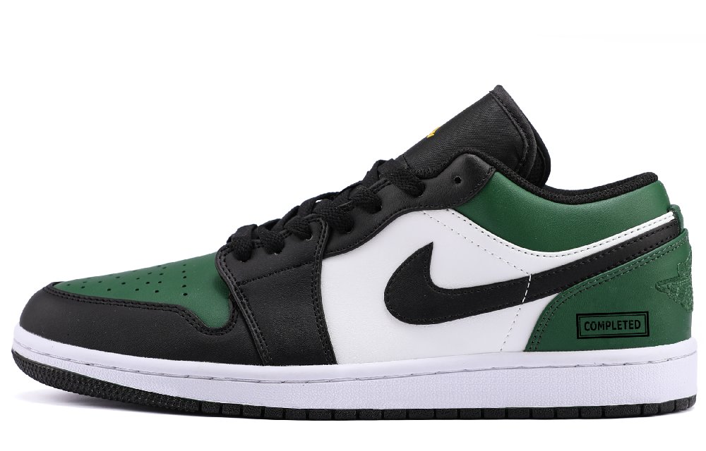 Jordan Air Jordan 1 Lightweight Height Increasing Low Top Vintage Basketball Shoes Unisex Black Green