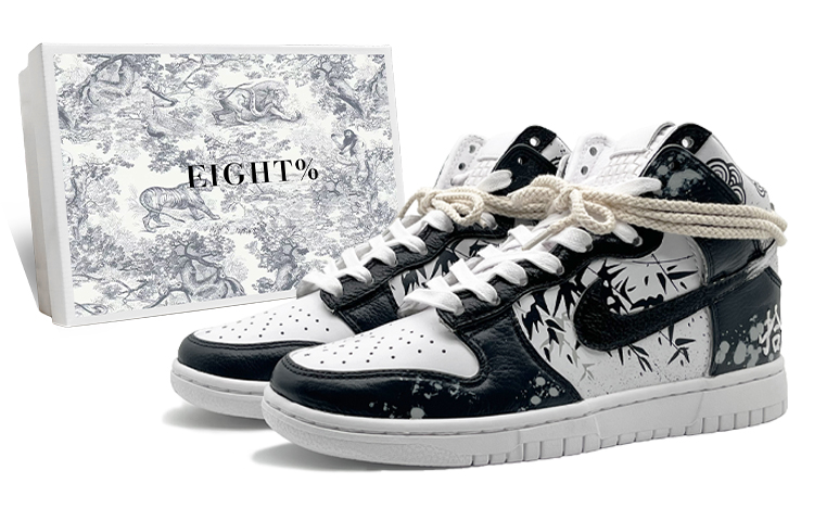Nike Dunk Retro PRM 'Clean' High-Top Skateboard Shoes Unisex Black White