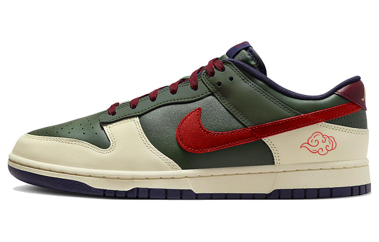 Nike Dunk Low Dragon Ball, Rolling Somersault Cloud Anti Slip Wear Resistant Low Top Skateboard Shoes Men's White Green