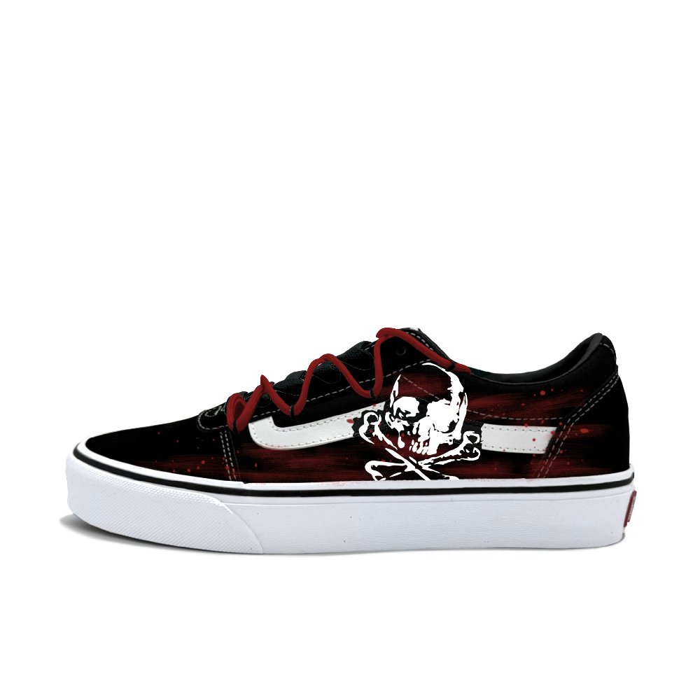 Vans Ward Abrasion Resistant Low Top Skateboard Shoes Women's White Red