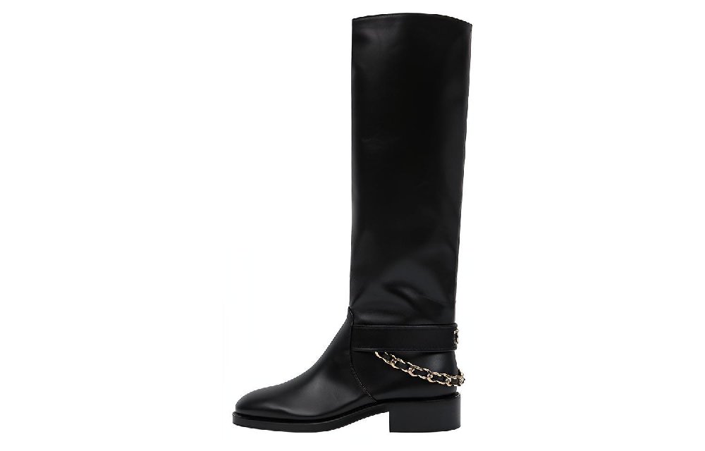 CHANEL 22A Knee-high Boots Women's Black