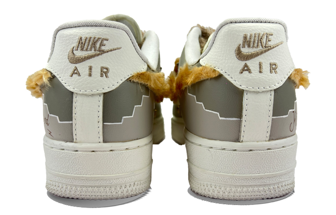Nike Air Force 1 Bear Mocha 2 Footprint Creation Abrasion Resistant Low top Skateboard Shoes Women's Khaki купить в интернет-магазине Yoocart с быстрой доставкой по России.