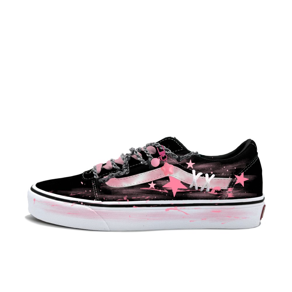 Vans Ward Abrasion Resistant Low Top Skateboard Shoes Unisex Pink