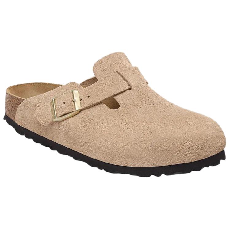Birkenstock Boston Foam Sole Abrasion Resistant Closed Toe Slippers Women's Beige