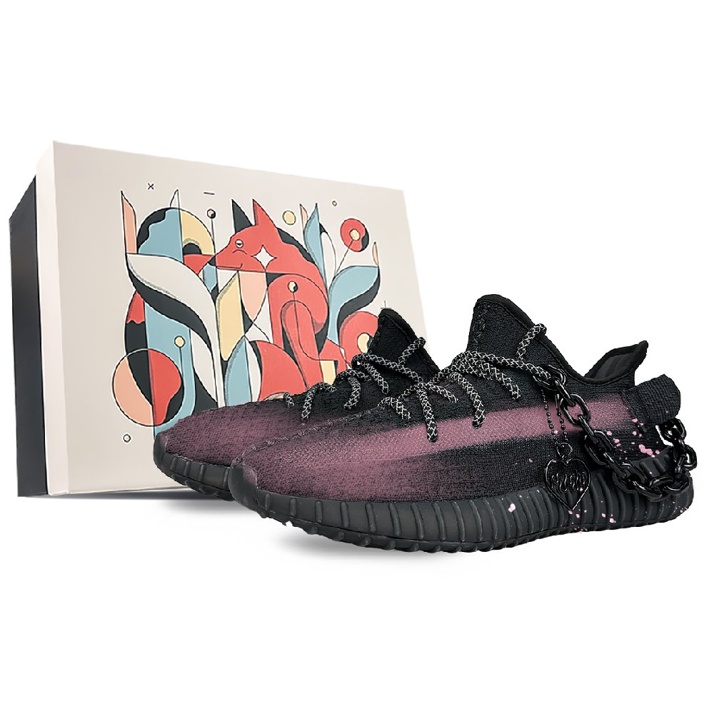 Adidas Originals Yeezy Boost 350 V2 Anti-Slip Wear-Resistant Low-Top Casual Shoes Unisex Black Red