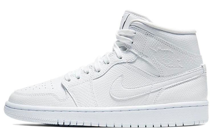 Jordan 1 Mid White Snakeskin Women's