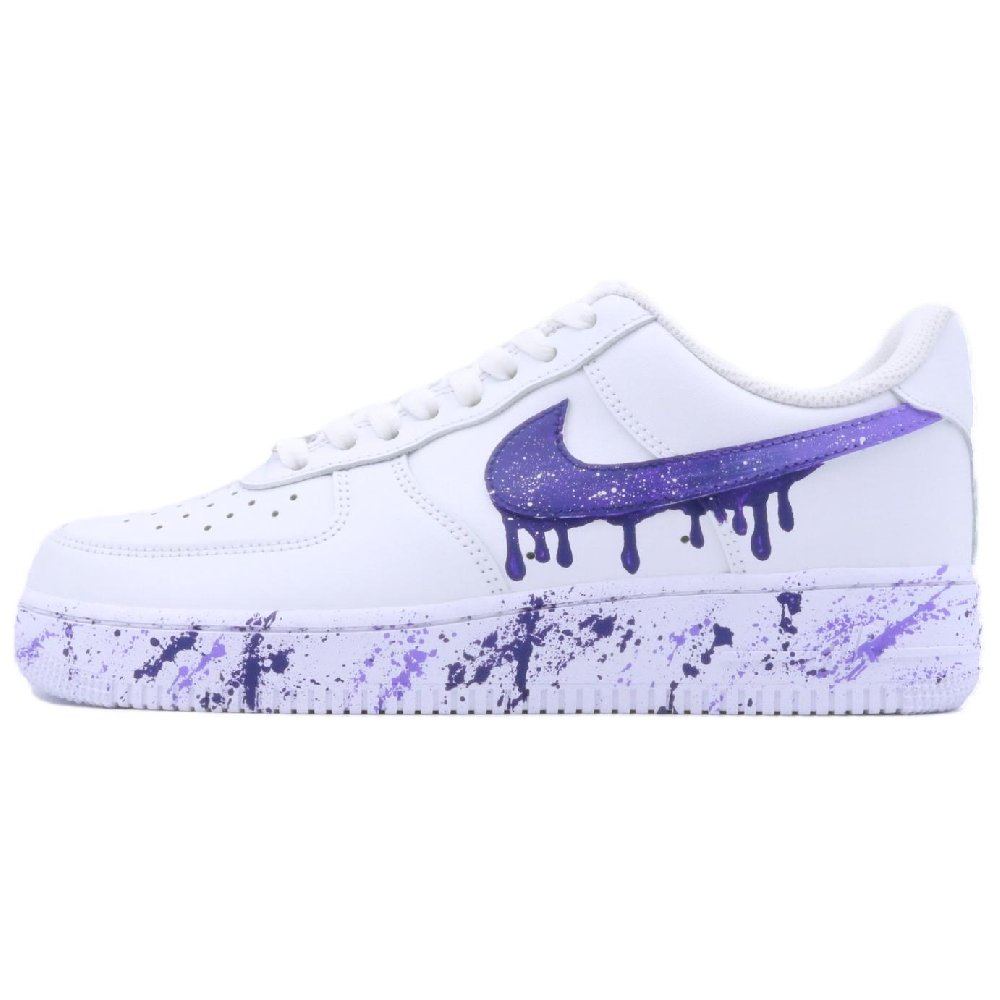 Nike Air Force 1 Anti-Slip Wear-Resistant Low-Top Skateboard Shoes Unisex White Purple
