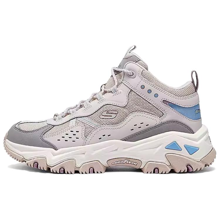 Skechers OUTDOOR Breathable Height Increasing Rebound Mid-Top Casual Shoes Women's Gray Brown