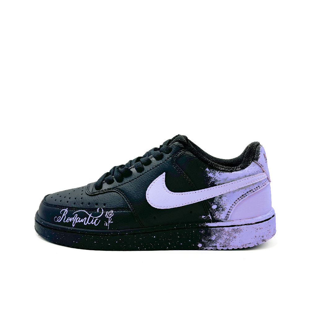 Nike Court Vision Low Wear-Resistant Low-Top Skateboard Shoes Unisex Black Purple