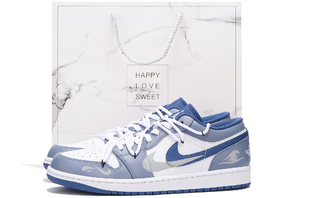 Jordan Air Jordan 1 Coverage Low Top Vintage Basketball Shoes Men's Marine Blue