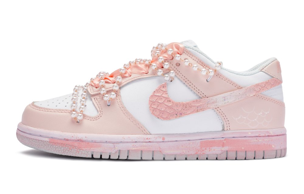 Nike Dunk Low 811 Manufacture Mermaid Princess Dream Pink Low-Top Skateboard Shoes GS Pink White