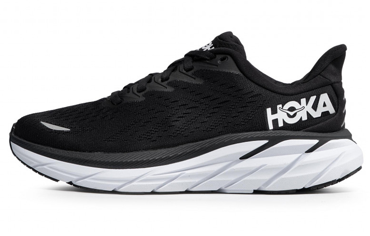 HOKA ONE ONE Clifton 8 Wide 'Black White' Women's