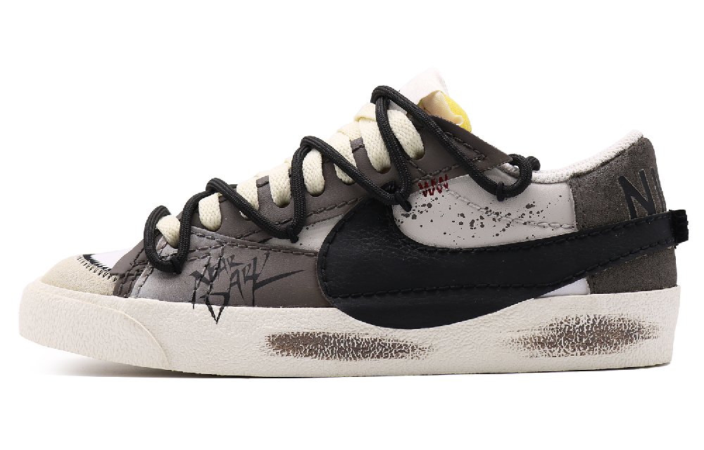 Nike Blazer Lightweight Wear-Resistant And Slip-Resistant Low-Top Skateboard Shoes Women's Brown Black