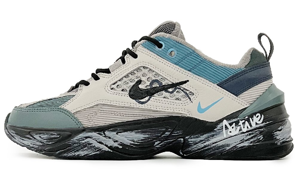 Nike M2K Tekno Wear resistant And Lightweight Low Top Chunky Sneakers Unisex Brown Green