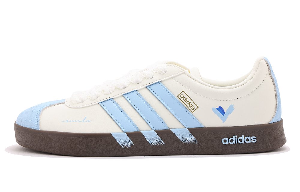 Adidas VL COURT 2.0 Coverage Abrasion Resistant Low Top Skateboard Shoes Unisex Sky Blue