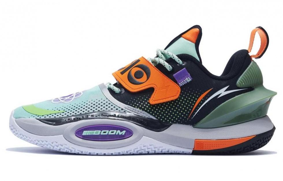 LiNing All City 10 V2 'Kinetic Energy' Cushioning Lightweight Rebound Low-Top Performance Basketball Shoes Green Black