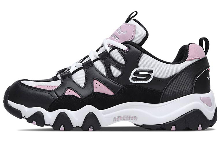 Skechers D'Lites 2.0 Low Top Running Shoes Black/Pink/White Women's