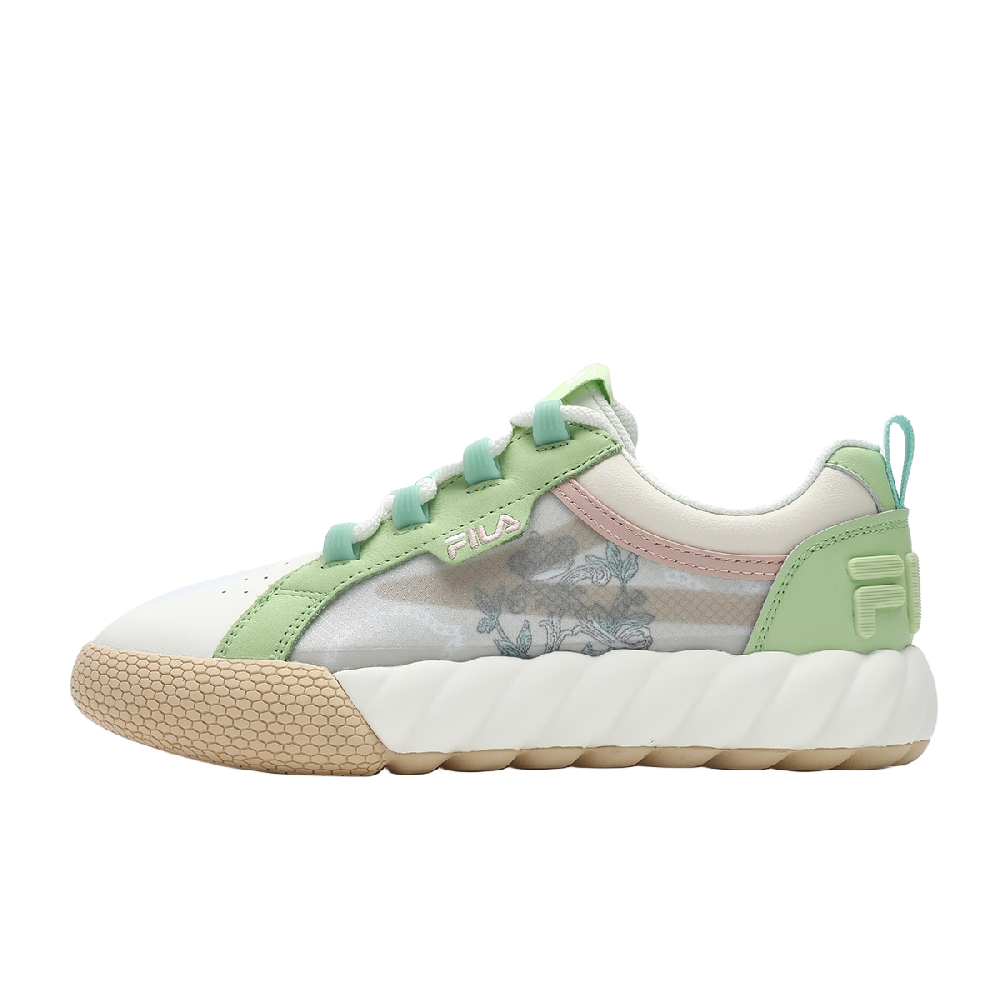 FILA CAMPO VERSAILLES Anti-Slip Wear-Resistant Low-Top Skateboard Shoes Women's White Green