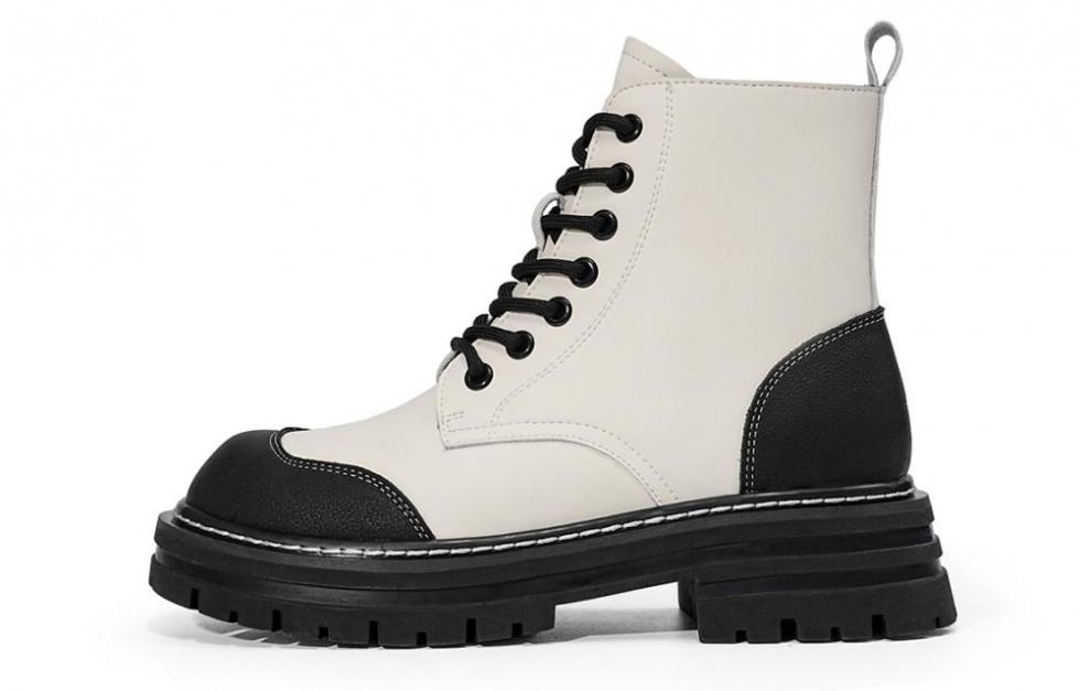 EBLAN Ankle-Length Martin Boot Women's Beige