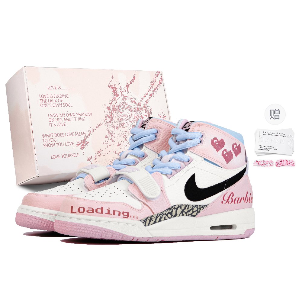 Jordan Legacy 312 Mid-Top Vintage Basketball Shoes GS Pink White