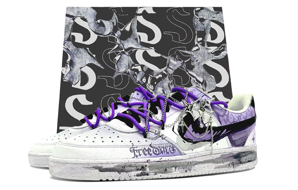 Nike Court Vision SSS Manufactured Shopping Bag Low-Top Skateboard Shoes Men's Gray Purple White