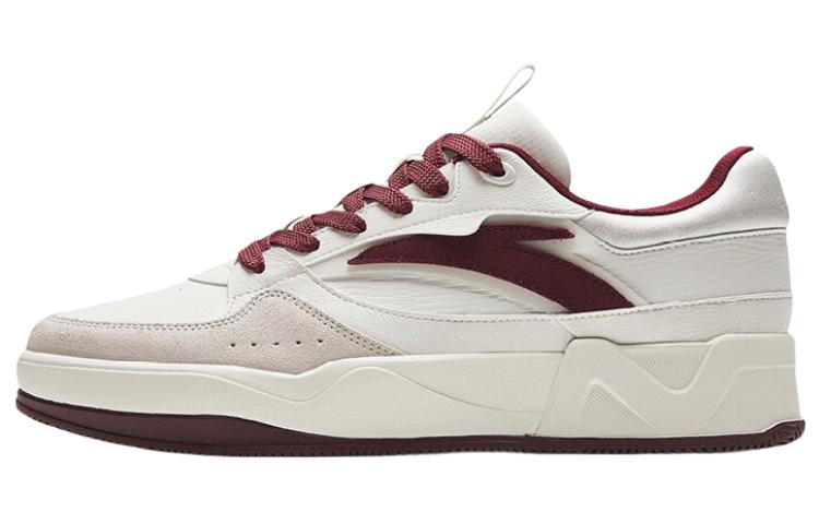 Anta C37 Series Anti Slip Wear Resistant Low Top Skateboard Shoes Men's White Red
