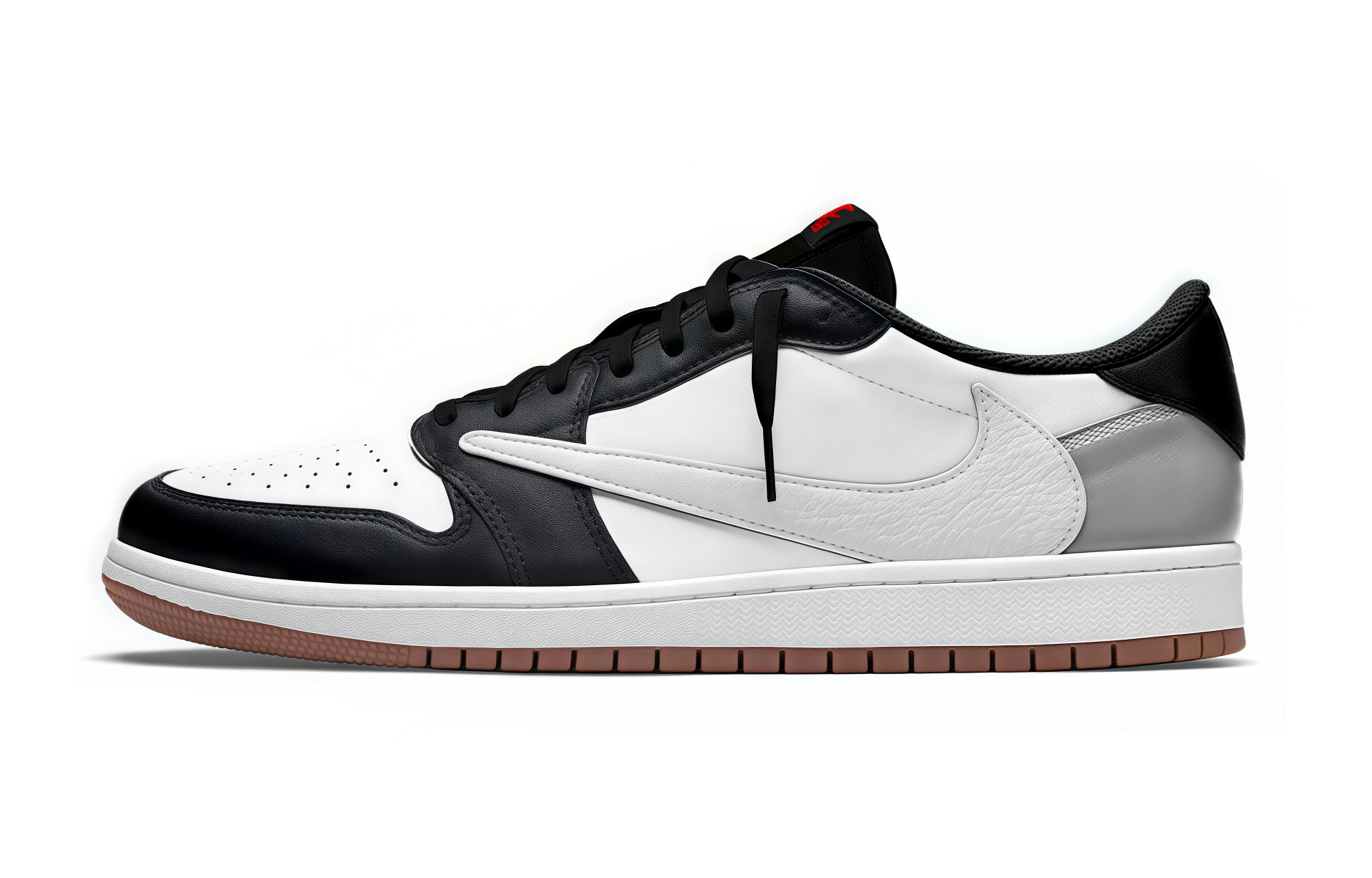 Travis Scott x Jordan Air Jordan 1 Low Top Vintage Basketball Shoes Unisex Black White Silver