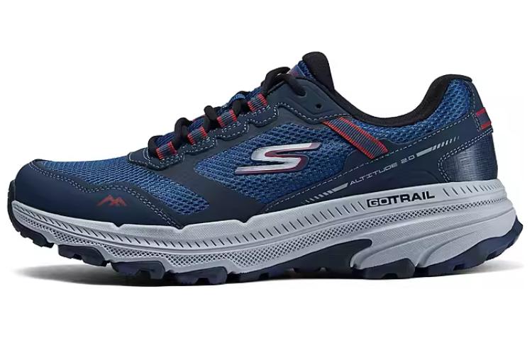 Skechers Cushioning Breathable Low-Top Running Shoes Men's Marine Blue