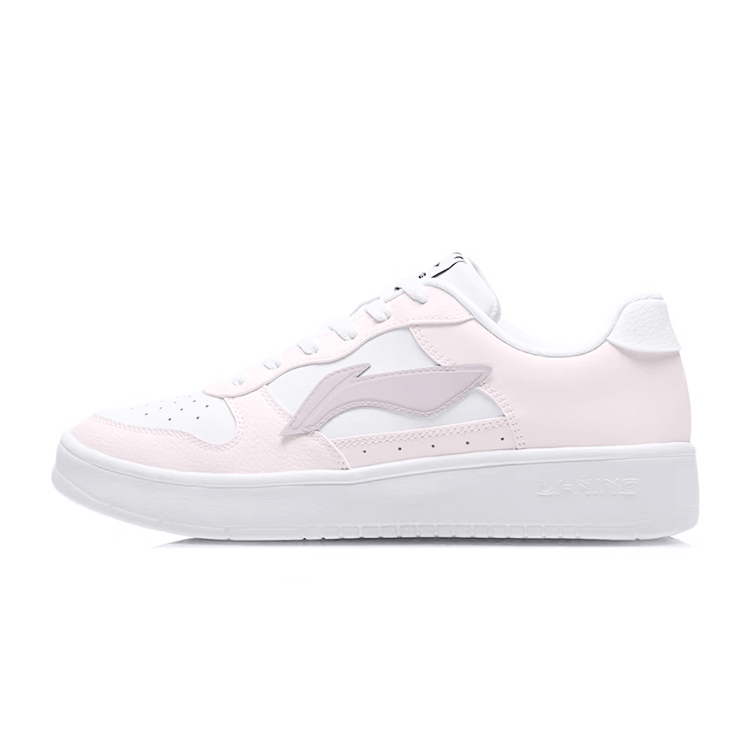 LiNing Pontoon Boats Anti Slip And Wear Resistant Breathable Low Top Skateboard Shoes Unisex White Pink