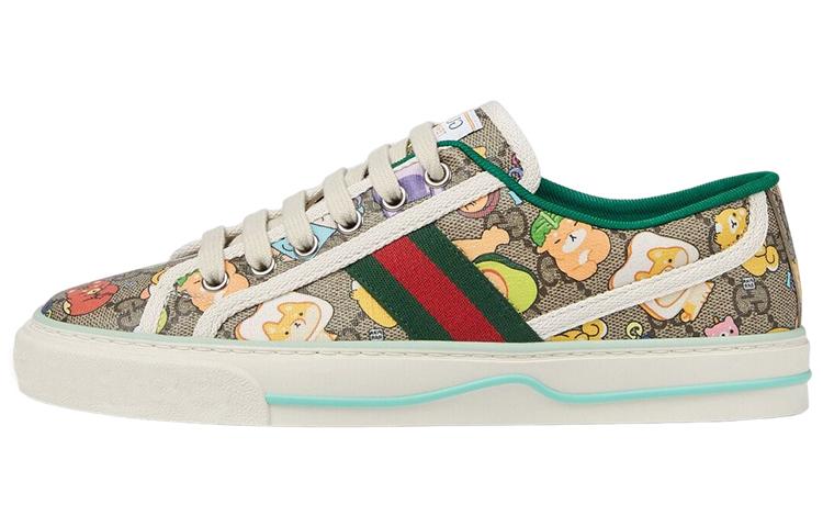 Pikarar x GUCCI Tennis 1977 Stylish Skateboarding Shoes Women's Ebony