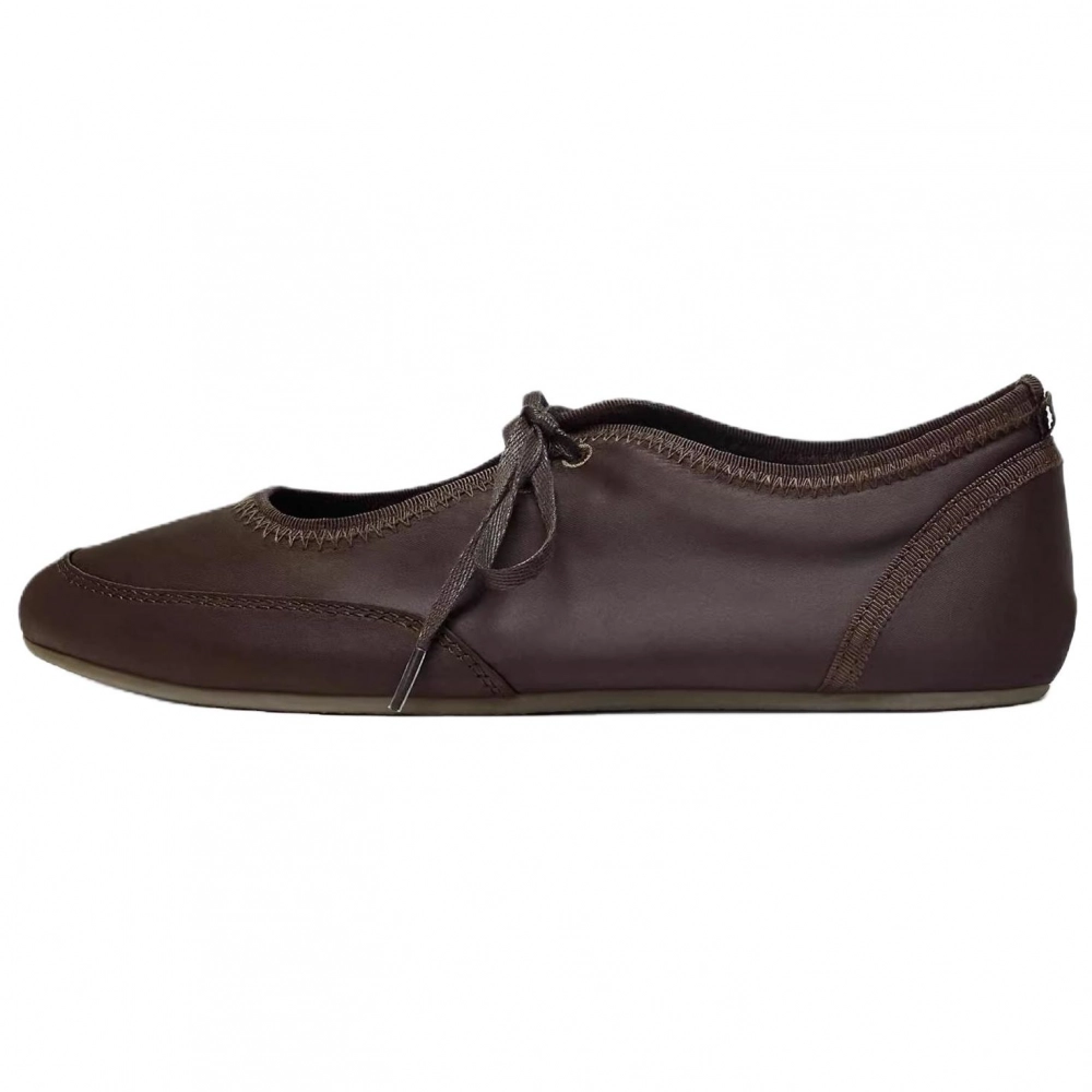 ZARA Casual Single Shoes 0.5cm Women's Brown