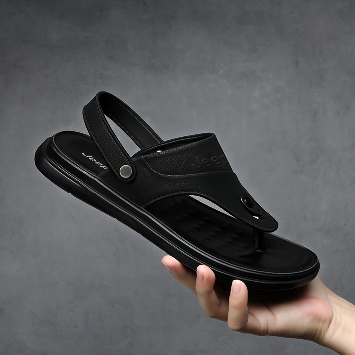 Jeep Beach Sandals Men's Black, Gray