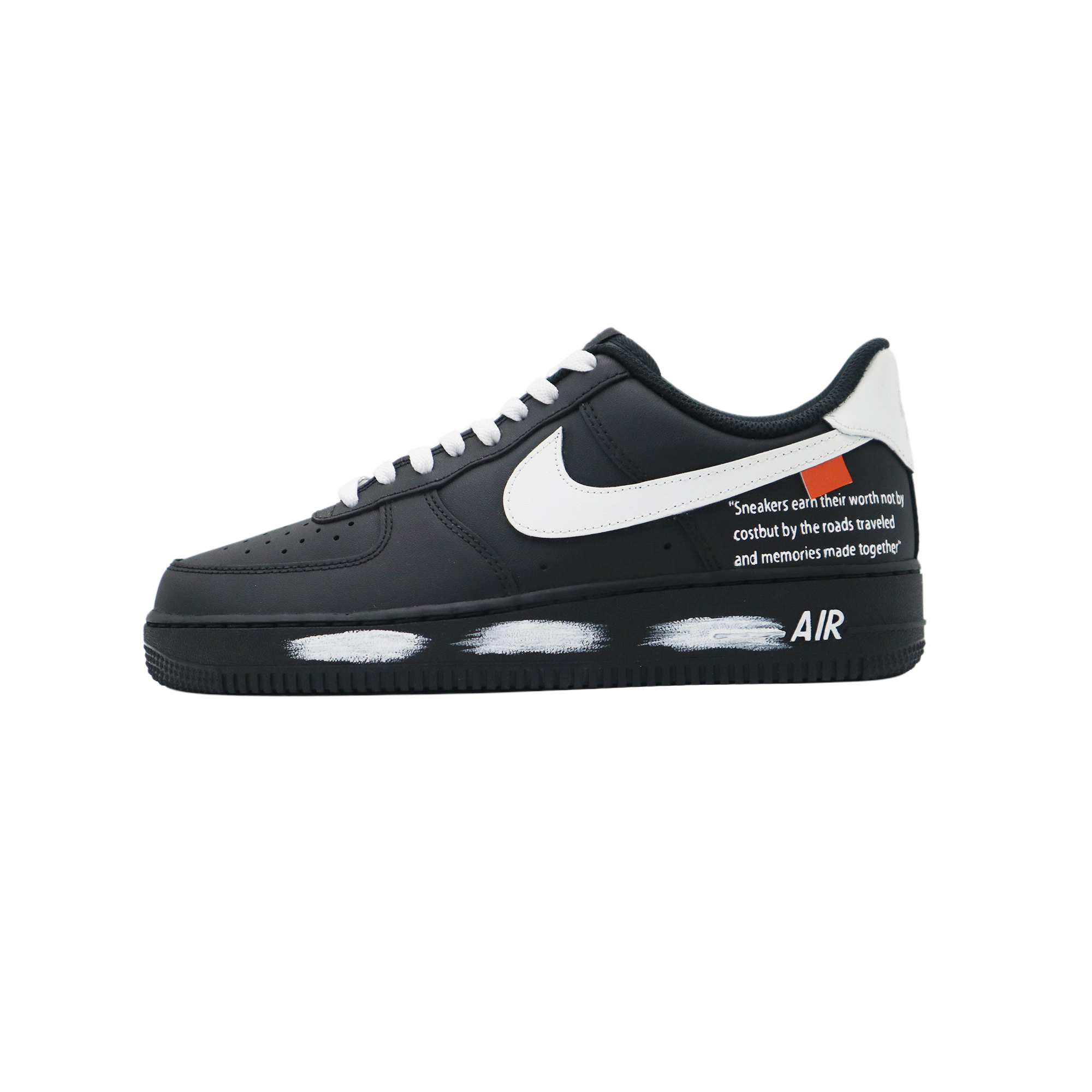 Nike Air Force 1 Black Warrior, Destiny Love Confession Abrasion Resistant Low top Skateboard Shoes Unisex Black White