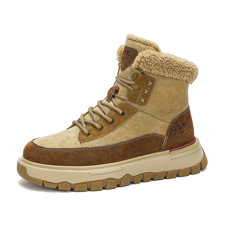 JEEP SPIRIT Winter Thickened And Fleece Lined Outdoor Mini Stove Short Mid Calf Snow Boots Men's Sunrise Yellow купить в интернет-магазине Yoocart с быстрой доставкой по России.