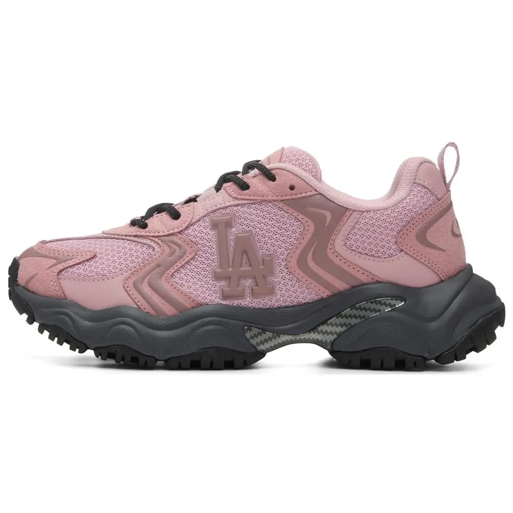 MLB Los Angeles Dodgers Breathable Lightweight Height Increasing Low top Chunky Sneakers Women's Dark Pink