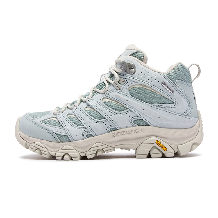 MERRELL MOAB 3 Slip Resistant, Abrasion Resistant, Waterproof, And Breathable Mid Top Hiking Shoes Women's Elegant Blue