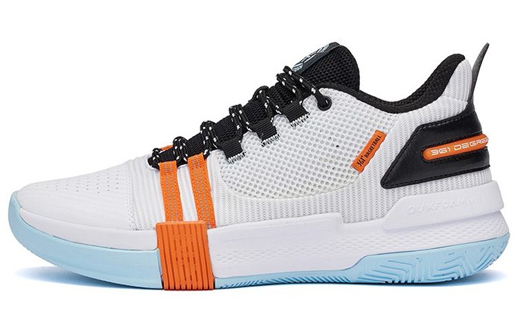 361° Burning War Basketball Shoes Men Mid-Top 361 Degrees White/Obsidian Black/Orange