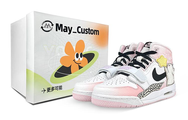 Jordan Legacy 312 High-Top Vintage Basketball Shoes GS White Pink